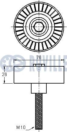 Ruville 542165 - Ролик, поликлиновый ремень autospares.lv