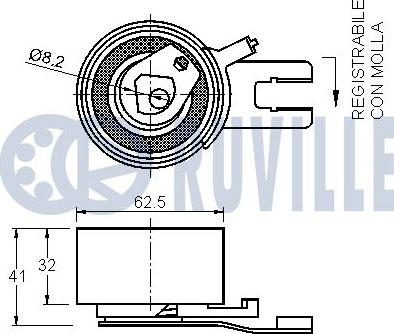 Ruville 542184 - Натяжной ролик, зубчатый ремень ГРМ autospares.lv