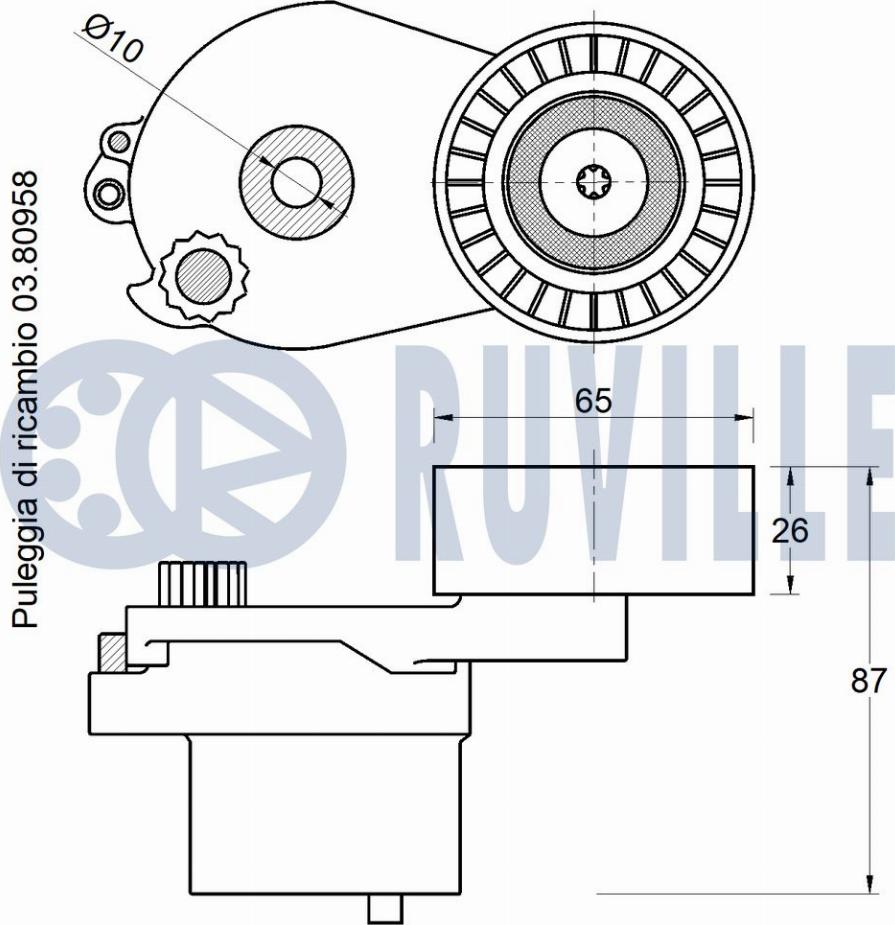 Ruville 542817 - Ролик, поликлиновый ремень autospares.lv