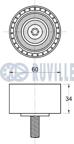 Ruville 542824 - Направляющий ролик, зубчатый ремень ГРМ autospares.lv