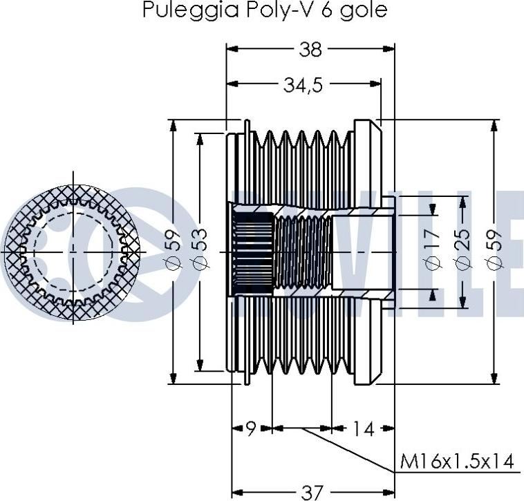 Ruville 542352 - Шкив генератора, муфта autospares.lv