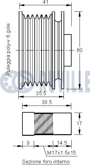 Ruville 542301 - Шкив генератора, муфта autospares.lv