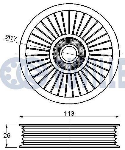 Ruville 542303 - Ролик, поликлиновый ремень autospares.lv