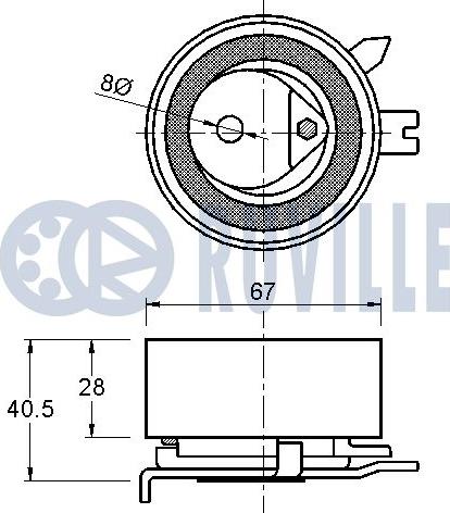 Ruville 542324 - Натяжной ролик, зубчатый ремень ГРМ autospares.lv