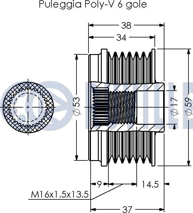 Ruville 542373 - Шкив генератора, муфта autospares.lv