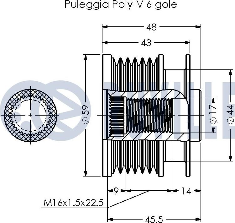 Ruville 542372 - Шкив генератора, муфта autospares.lv