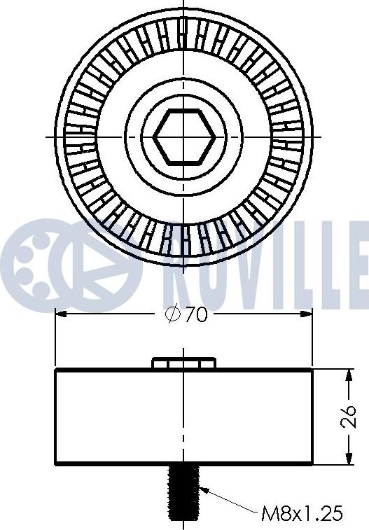 Ruville 542299 - Ролик, поликлиновый ремень autospares.lv