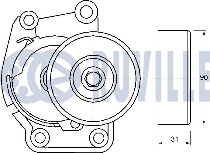 Ruville 542252 - Натяжитель, поликлиновый ремень autospares.lv