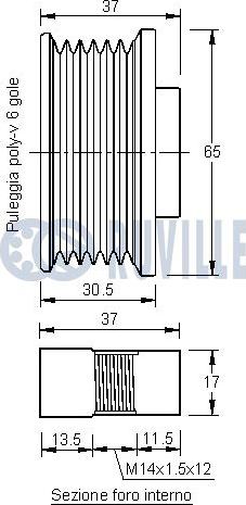 Ruville 542234 - Шкив генератора, муфта autospares.lv