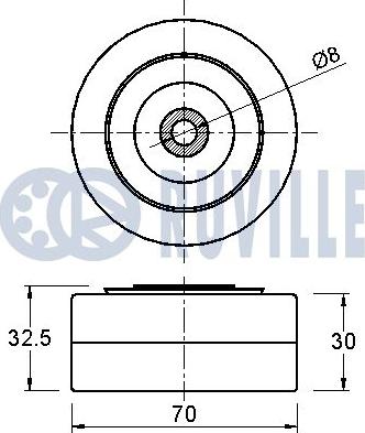 Ruville 542226 - Ролик, поликлиновый ремень autospares.lv