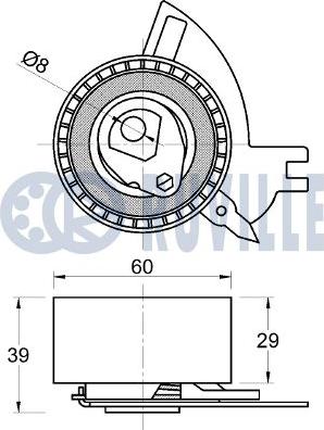 Ruville 542790 - Натяжной ролик, зубчатый ремень ГРМ autospares.lv