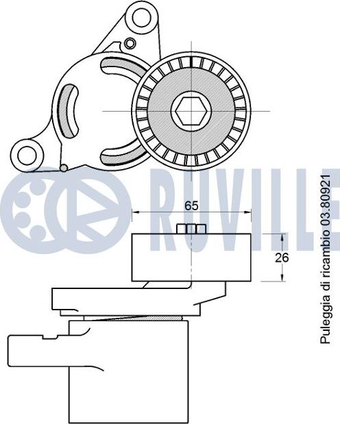 Ruville 542764 - Натяжитель, поликлиновый ремень autospares.lv