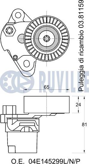 Ruville 542768 - Натяжитель, поликлиновый ремень autospares.lv