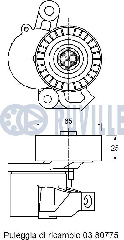 Ruville 542787 - Ролик, поликлиновый ремень autospares.lv