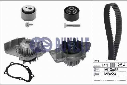 Ruville 55997711 - Водяной насос + комплект зубчатого ремня ГРМ autospares.lv