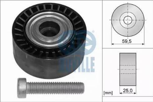 Ruville 55941 - Ролик, поликлиновый ремень autospares.lv