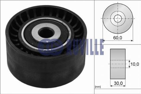 Ruville 55954 - Ролик, поликлиновый ремень autospares.lv