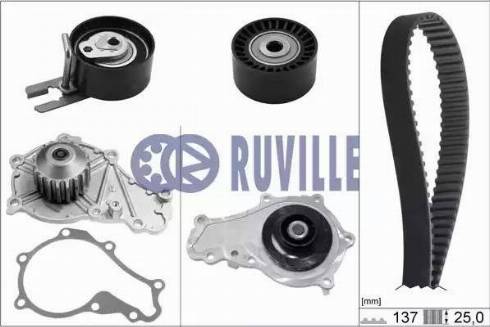 Ruville 55953741 - Водяной насос + комплект зубчатого ремня ГРМ autospares.lv