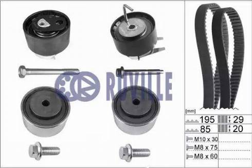 Ruville 5597871 - Комплект зубчатого ремня ГРМ autospares.lv