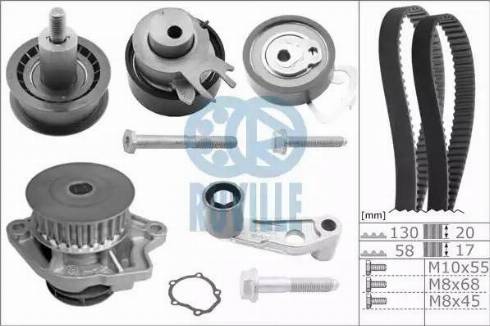 Ruville 55456711 - Водяной насос + комплект зубчатого ремня ГРМ autospares.lv