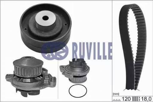 Ruville 55401701 - Водяной насос + комплект зубчатого ремня ГРМ autospares.lv