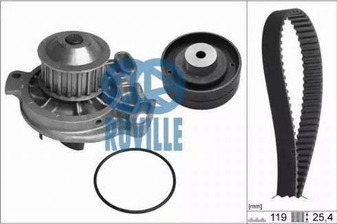 Ruville 55401711 - Водяной насос + комплект зубчатого ремня ГРМ autospares.lv