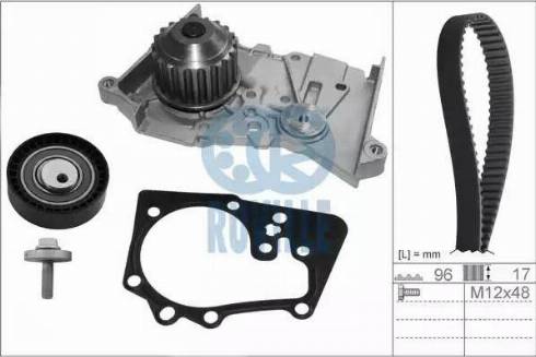 Ruville 55635701 - Водяной насос + комплект зубчатого ремня ГРМ autospares.lv