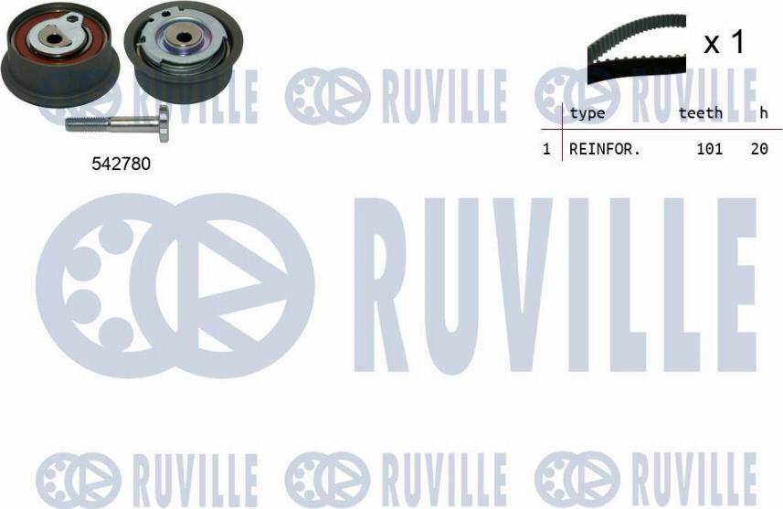 Ruville 550493 - Комплект зубчатого ремня ГРМ autospares.lv