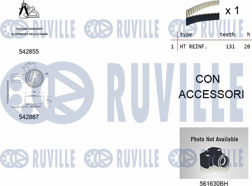 Ruville 5504972 - Водяной насос + комплект зубчатого ремня ГРМ autospares.lv