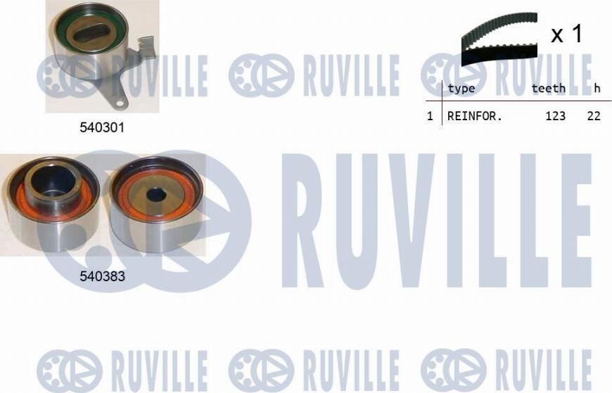 Ruville 550446 - Комплект зубчатого ремня ГРМ autospares.lv