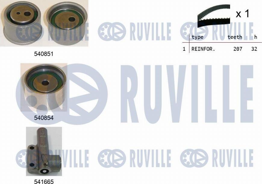 Ruville 550442 - Комплект зубчатого ремня ГРМ autospares.lv