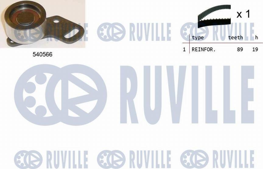 Ruville 550459 - Комплект зубчатого ремня ГРМ autospares.lv