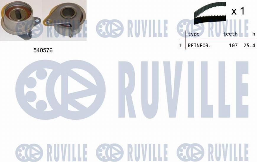 Ruville 550454 - Комплект зубчатого ремня ГРМ autospares.lv
