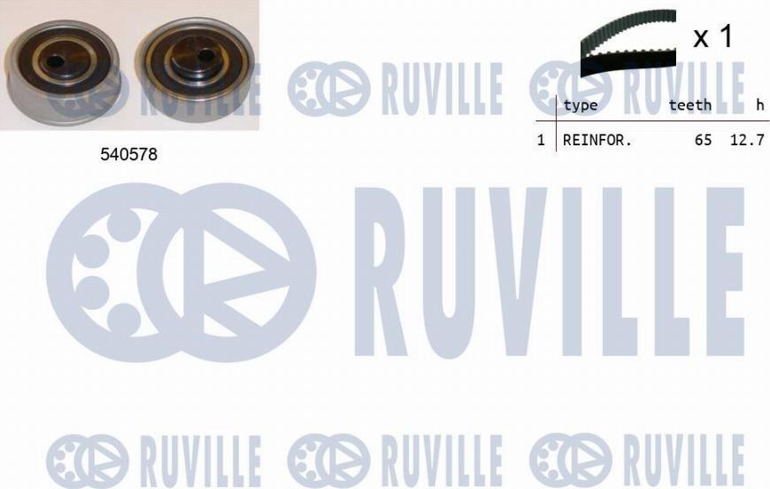 Ruville 550455 - Комплект зубчатого ремня ГРМ autospares.lv