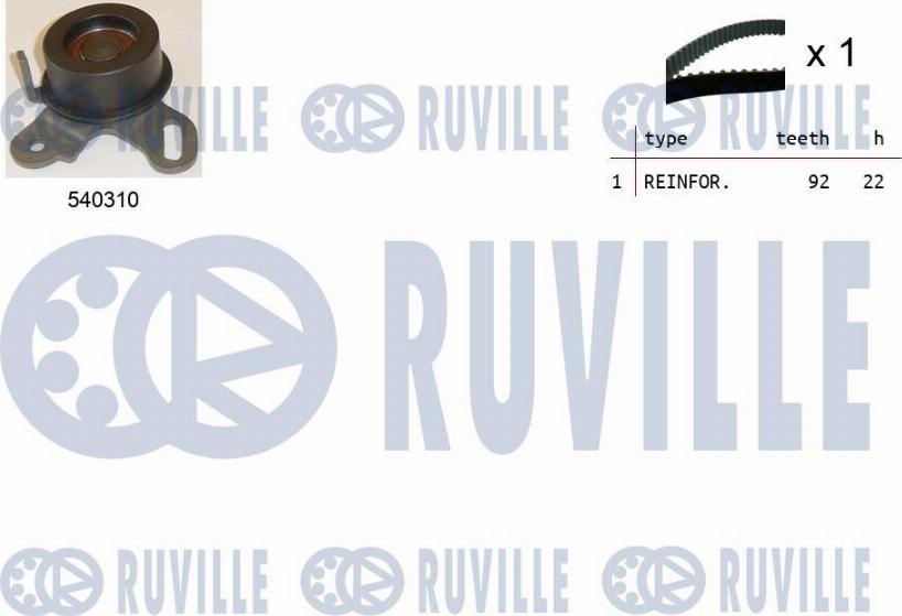 Ruville 550450 - Комплект зубчатого ремня ГРМ autospares.lv