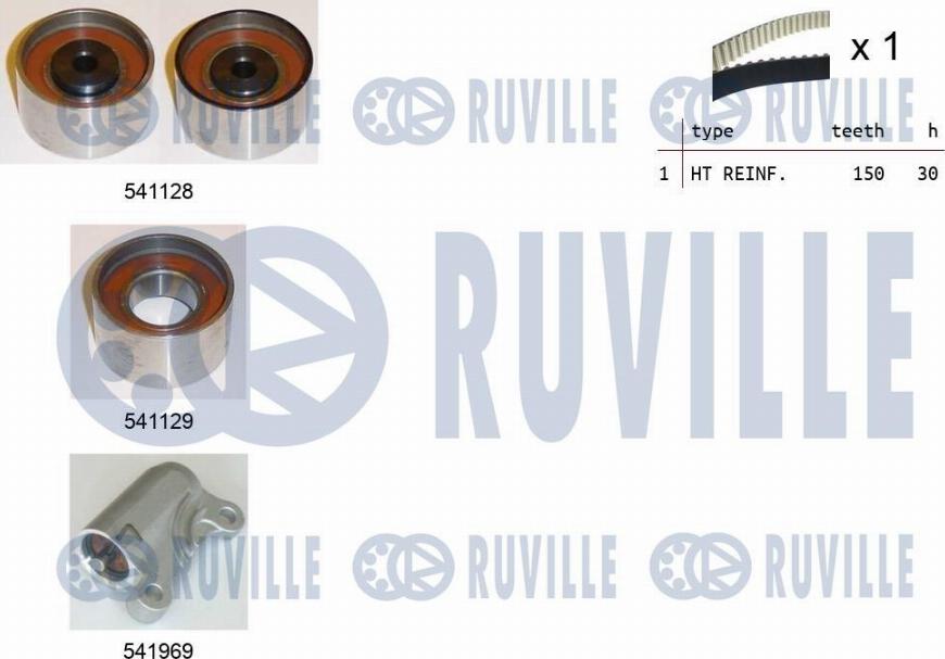 Ruville 550469 - Комплект зубчатого ремня ГРМ autospares.lv