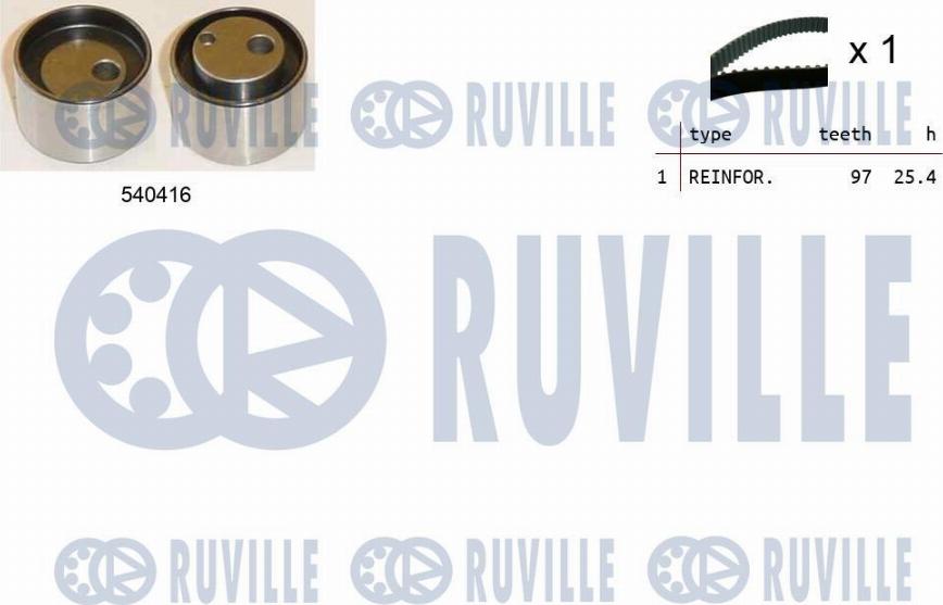 Ruville 550466 - Комплект зубчатого ремня ГРМ autospares.lv