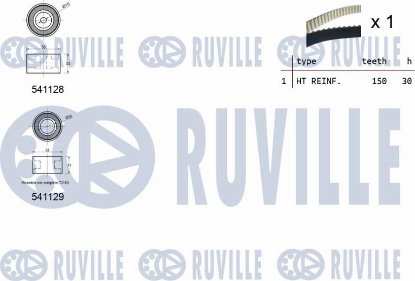 Ruville 550468 - Комплект зубчатого ремня ГРМ autospares.lv