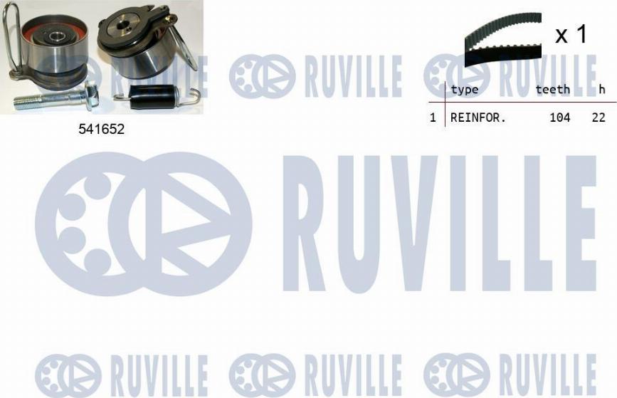 Ruville 550409 - Комплект зубчатого ремня ГРМ autospares.lv