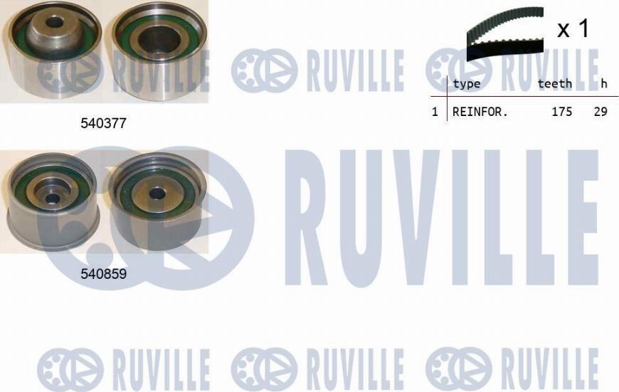 Ruville 550405 - Комплект зубчатого ремня ГРМ autospares.lv