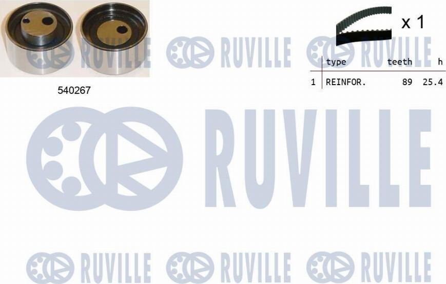 Ruville 550400 - Комплект зубчатого ремня ГРМ autospares.lv