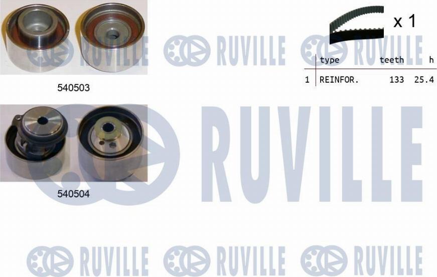 Ruville 550401 - Комплект зубчатого ремня ГРМ autospares.lv