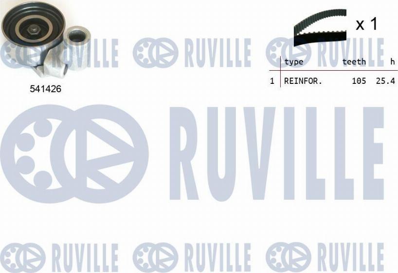 Ruville 550408 - Комплект зубчатого ремня ГРМ autospares.lv