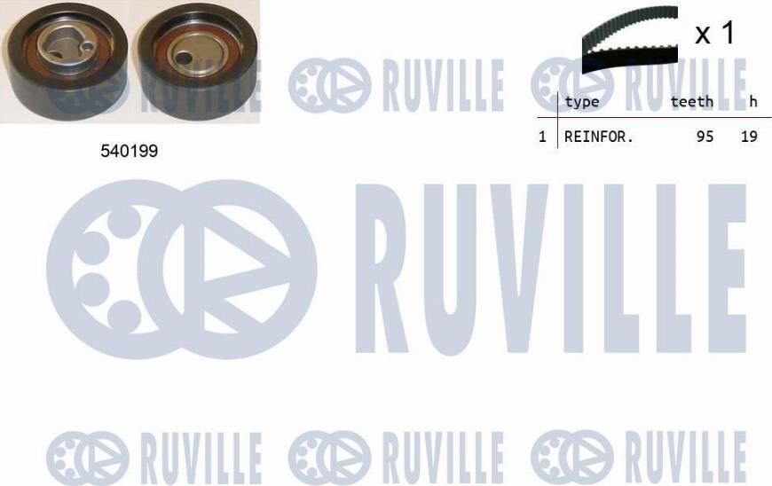 Ruville 550403 - Комплект зубчатого ремня ГРМ autospares.lv