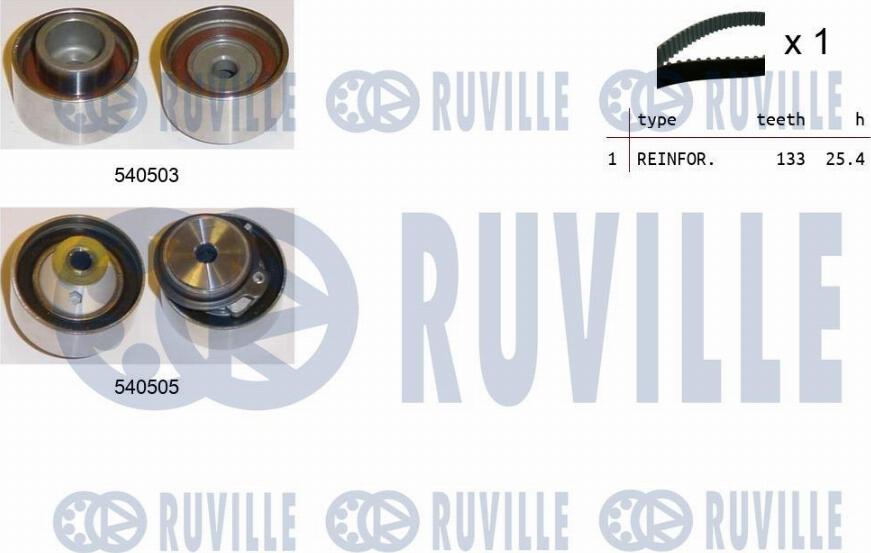 Ruville 550419 - Комплект зубчатого ремня ГРМ autospares.lv