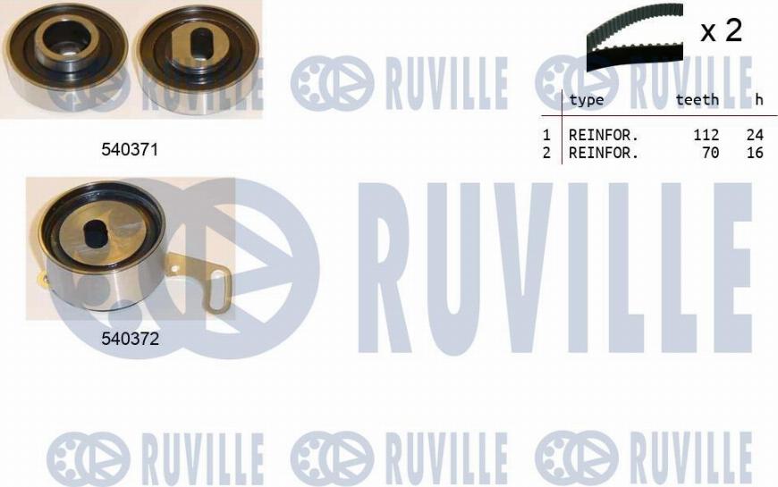 Ruville 550416 - Комплект зубчатого ремня ГРМ autospares.lv