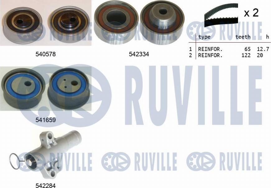 Ruville 550410 - Комплект зубчатого ремня ГРМ autospares.lv