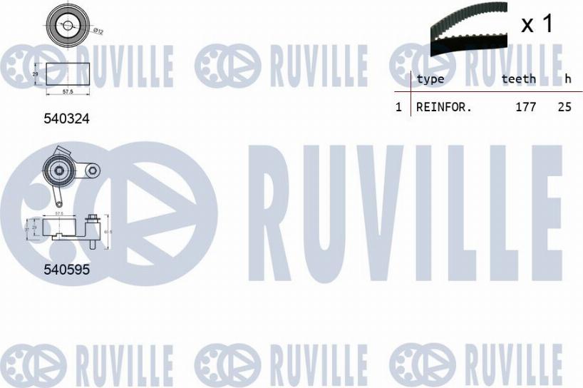 Ruville 550484 - Комплект зубчатого ремня ГРМ autospares.lv