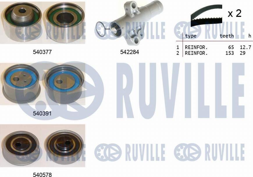 Ruville 550481 - Комплект зубчатого ремня ГРМ autospares.lv