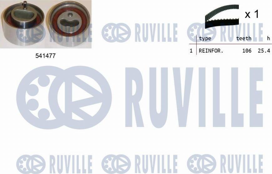 Ruville 550488 - Комплект зубчатого ремня ГРМ autospares.lv
